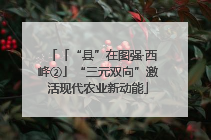「“县”在图强·西峰②」“三元双向”激活现代农业新动能