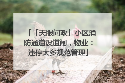 「天眼问政」小区消防通道设道闸，物业：违停太多规范管理
