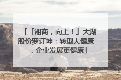 「湘商，向上！」大湖股份罗订坤：转型大健康，企业发展更健康