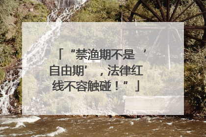 “禁渔期不是‘自由期’，法律红线不容触碰！”