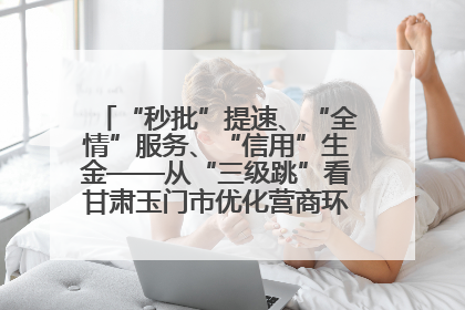 “秒批”提速、“全情”服务、“信用”生金——从“三级跳”看甘肃玉门市优化营商环境的进阶之路