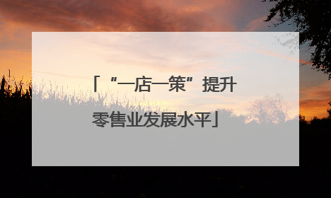 “一店一策”提升零售业发展水平
