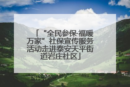 “全民参保·福暖万家”社保宣传服务活动走进泰安天平街道岩庄社区