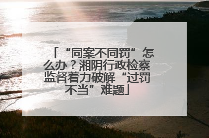“同案不同罚”怎么办？湘阴行政检察监督着力破解“过罚不当”难题