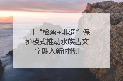 “检察+非遗”保护模式推动水族古文字融入新时代