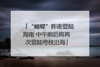 “蝴蝶”昨夜登陆海南 中午前后将再次登陆粤桂沿海