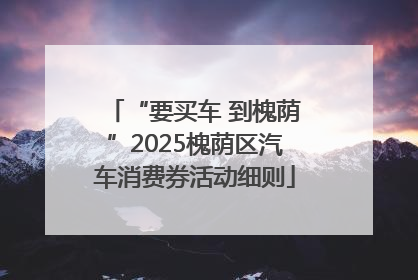 “要买车 到槐荫”2025槐荫区汽车消费券活动细则