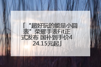 “超好玩的能量小圆表”荣耀手表Fit正式发布 国补到手价424.15元起