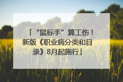 “鼠标手”算工伤！新版《职业病分类和目录》8月起施行