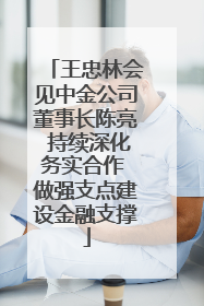 王忠林会见中金公司董事长陈亮 持续深化务实合作 做强支点建设金融支撑