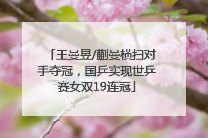 王曼昱/蒯曼横扫对手夺冠，国乒实现世乒赛女双19连冠
