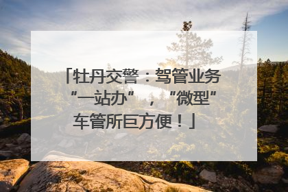 牡丹交警：驾管业务“一站办”，“微型”车管所巨方便！