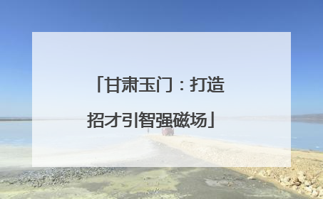 甘肃玉门：打造招才引智强磁场