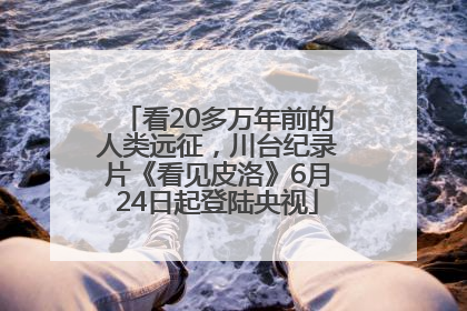 看20多万年前的人类远征，川台纪录片《看见皮洛》6月24日起登陆央视