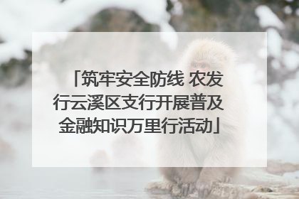 筑牢安全防线 农发行云溪区支行开展普及金融知识万里行活动