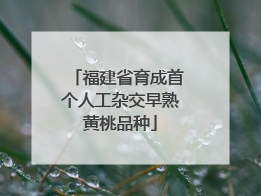 福建省育成首个人工杂交早熟黄桃品种
