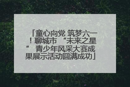 童心向党 筑梦六一！聊城市 “未来之星” 青少年风采大赛成果展示活动圆满成功