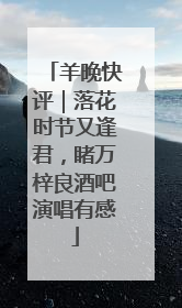 羊晚快评｜落花时节又逢君，睹万梓良酒吧演唱有感