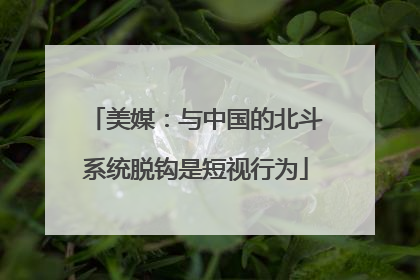 美媒：与中国的北斗系统脱钩是短视行为
