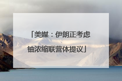 美媒：伊朗正考虑铀浓缩联营体提议