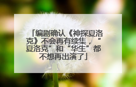 编剧确认《神探夏洛克》不会再有续集，“夏洛克”和“华生”都不想再出演了