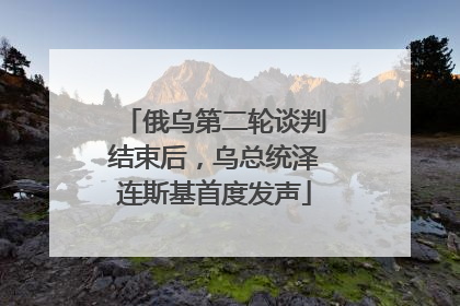 俄乌第二轮谈判结束后，乌总统泽连斯基首度发声
