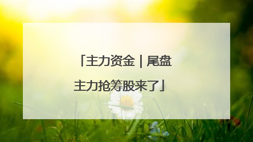 主力资金｜尾盘主力抢筹股来了