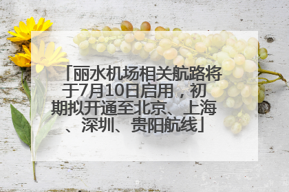 丽水机场相关航路将于7月10日启用，初期拟开通至北京、上海、深圳、贵阳航线
