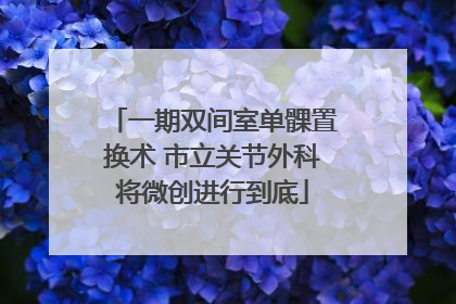 一期双间室单髁置换术 市立关节外科将微创进行到底