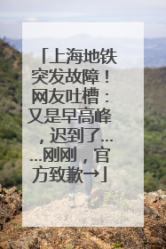 上海地铁突发故障！网友吐槽：又是早高峰，迟到了……刚刚，官方致歉→