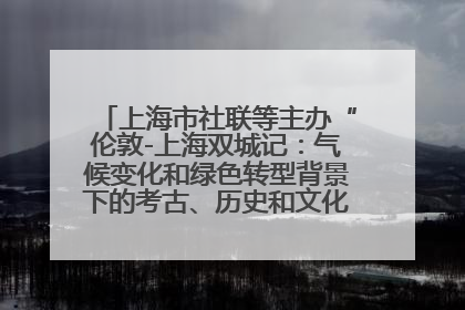上海市社联等主办“伦敦-上海双城记：气候变化和绿色转型背景下的考古、历史和文化遗产”学术对话