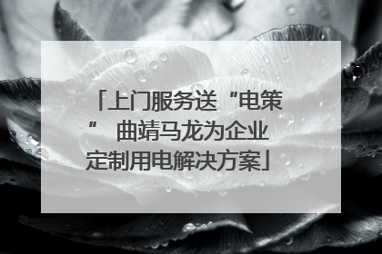 上门服务送“电策” 曲靖马龙为企业定制用电解决方案
