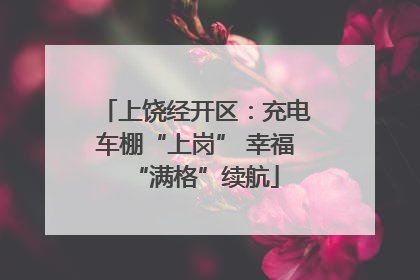 上饶经开区：充电车棚“上岗” 幸福“满格”续航