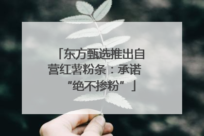 东方甄选推出自营红薯粉条：承诺“绝不掺粉”