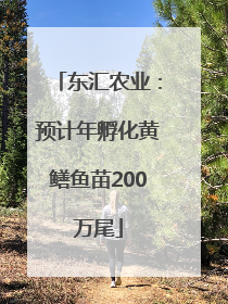 东汇农业：预计年孵化黄鳝鱼苗200万尾