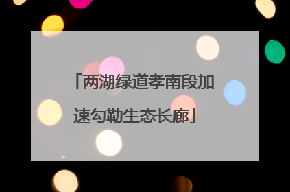 两湖绿道孝南段加速勾勒生态长廊