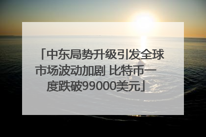 中东局势升级引发全球市场波动加剧 比特币一度跌破99000美元