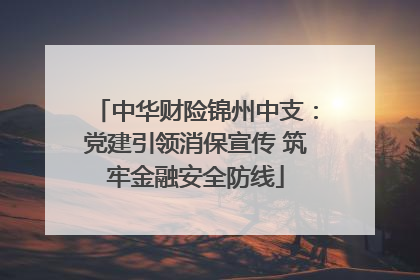 中华财险锦州中支：党建引领消保宣传 筑牢金融安全防线