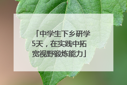 中学生下乡研学5天，在实践中拓宽视野锻炼能力