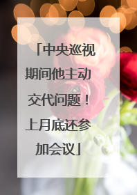 中央巡视期间他主动交代问题！上月底还参加会议