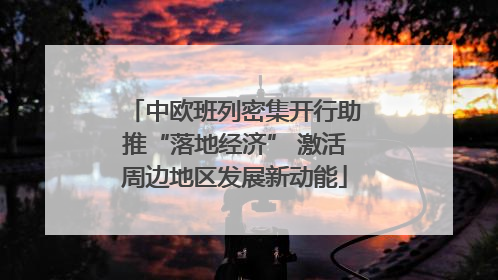 中欧班列密集开行助推“落地经济” 激活周边地区发展新动能