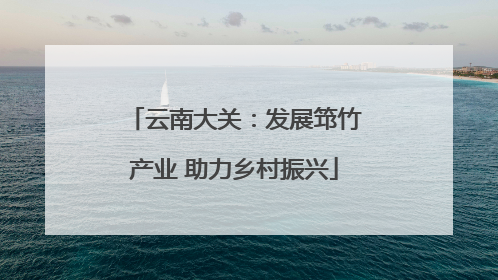 云南大关：发展筇竹产业 助力乡村振兴