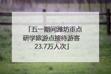五一期间潍坊重点研学旅游点接待游客23.7万人次