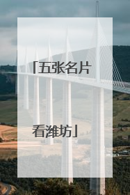 五张名片看潍坊
