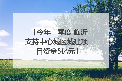 今年一季度 临沂支持中心城区城建项目资金5亿元