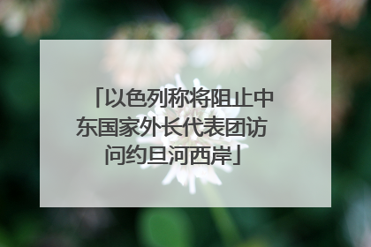 以色列称将阻止中东国家外长代表团访问约旦河西岸
