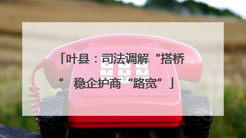 叶县：司法调解“搭桥” 稳企护商“路宽”