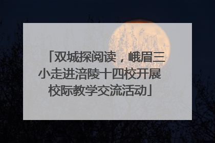 双城探阅读，峨眉三小走进涪陵十四校开展校际教学交流活动