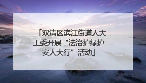 双清区滨江街道人大工委开展“法治护绿护安人大行”活动