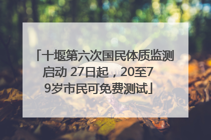 十堰第六次国民体质监测启动 27日起，20至79岁市民可免费测试